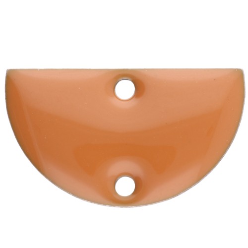 Metal dividers - half-moon - 2 holes epoxy resin 10x17 mm Mustard x6