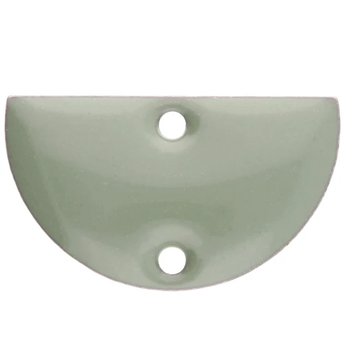 Metal dividers - half-moon 2 holes epoxy resin 10x17 mm Jade green x6