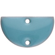 Metal dividers - half-moon 2 holes epoxy resin 10x17 mm Light blue x6