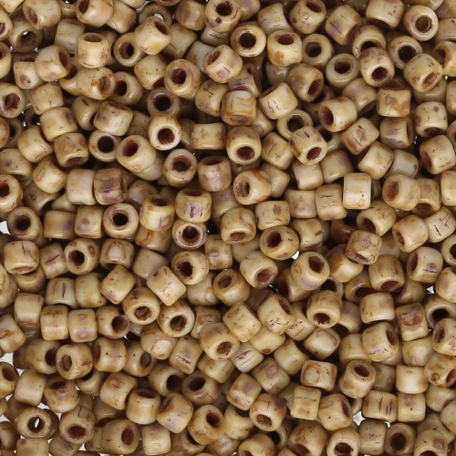 Matubo 10/0 Seed Beads, 2.1 mm - White Picasso, 10 g