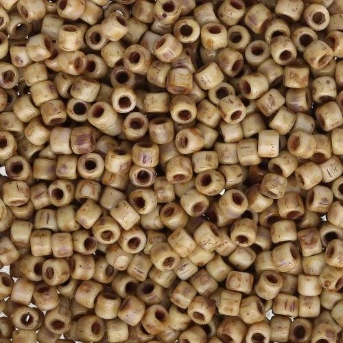 Matubo 10/0 Seed Beads, 2.1 mm - White Picasso, 10 g