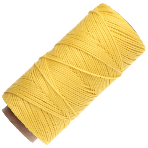 Linhasita Waxed Yarn Spool for Micro Macramé, 1.5 mm - Yellow (37) x 116 m