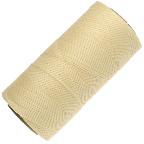 Linhasita Waxed Yarn Spool for Micro Macramé, 0.35 mm - Light Yellow (1) x 448 m