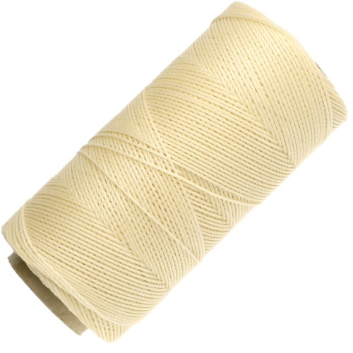Linhasita Waxed Yarn Spool for Micro Macramé, 0.75 mm - Light Yellow (1) x 228 m