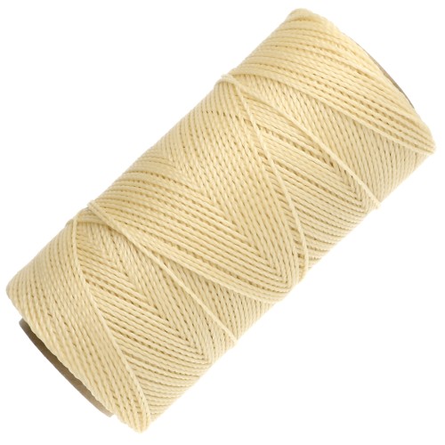 Linhasita Waxed Yarn Spool for Micro Macramé, 1 mm - Light Yellow (1) x 168 m