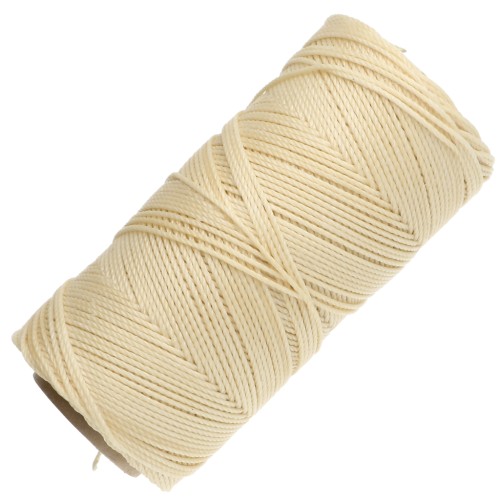 Linhasita Waxed Yarn Spool for Micro Macramé, 1.5 mm - Light Yellow (1) x 116 m