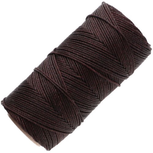 Linhasita Waxed Yarn Spool for Micro Macramé, 1.5 mm - Chocolate Brown (29) x 116 m