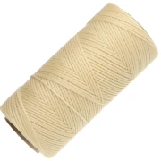 Linhasita Waxed Flat Yarn Spool for Macramé, 1.4 mm - Light Yellow (1) x 167 m