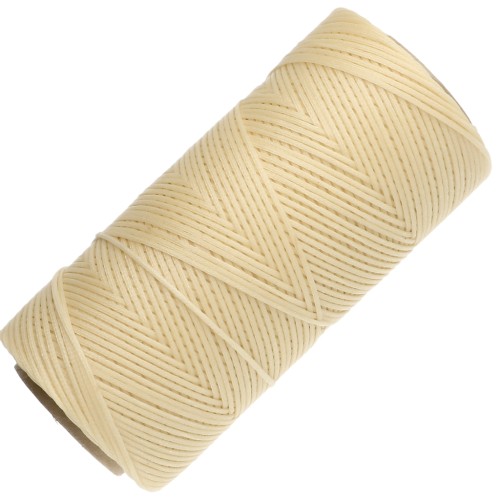 Linhasita Waxed Flat Yarn Spool for Macramé, 1.4 mm - Light Yellow (1) x 167 m