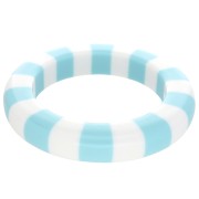 66 mm thick opaque resin bead bracelet - White - Sky Blue x1