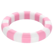 64 mm thick bangle made of opaque resin - White - Pink x1