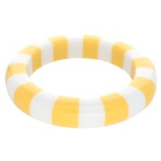 65 mm thick bead bracelet in opaque resin - White - Yellow x1