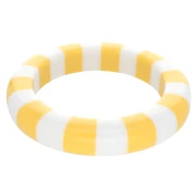 65 mm thick bead bracelet in opaque resin - White - Yellow x1