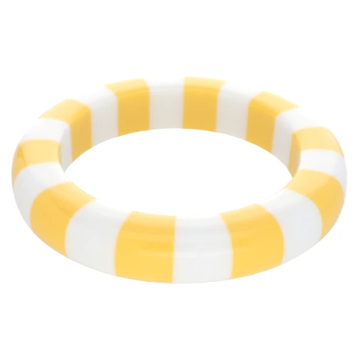 64 mm thick bangle made of opaque resin - White - Yellow x1