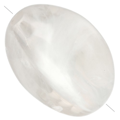 Flat irregular 18x13 mm acrylic beads - Ivory marbled x10