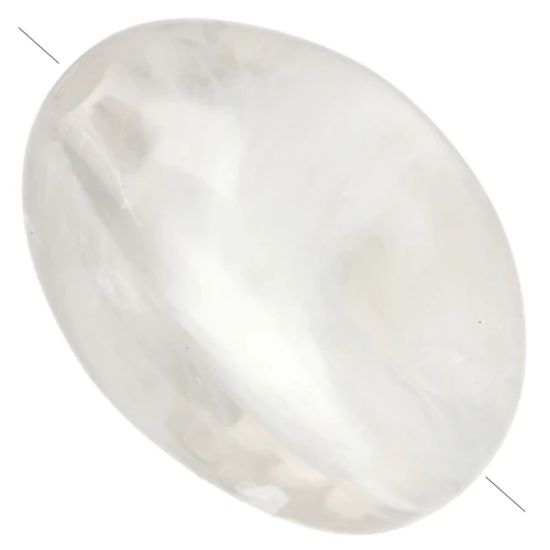 Flat irregular 18x13 mm acrylic beads - Ivory marbled x10