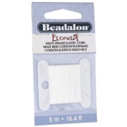 Elonga elastic thread 0.3 mm - Multi-strand - White x5m
