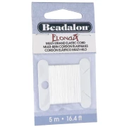 Elonga elastic thread 0.3 mm - Multi-strand - White x5m