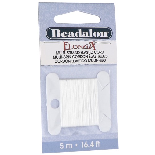 Elonga elastic thread 0.3 mm - Multi-strand - White x5m