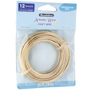 Artistic Wire Brass Wire, 2 mm - Raw, Anti-Tarnish Treated, x7.6 m