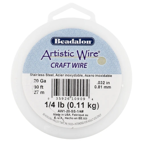 0.81 mm Artistic Wire - 304 Stainless Steel x27m