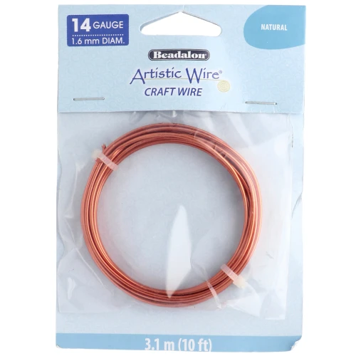 1.6 mm Round Copper Wire, Artistic Wire - Natural, Tarnish-Resistant x3.1m