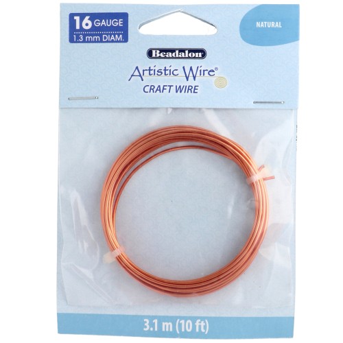 Round copper wire 1.3 mm Artistic Wire - Natural x3.1m