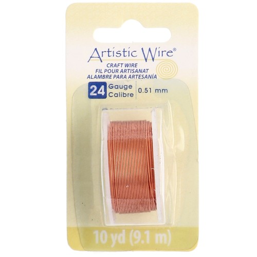 Round copper wire 0.51 mm Artistic Wire - Natural x9.1m