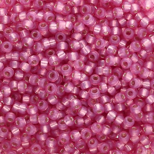 Miyuki 11/0 Seed beads 645 - Dyed Dark Rose Silver-Lined Alabaster x8g
