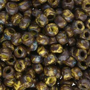 Rocaille Miyuki 6/0 4519 - Opaque Dark Yellow Picasso x8g|raw }}