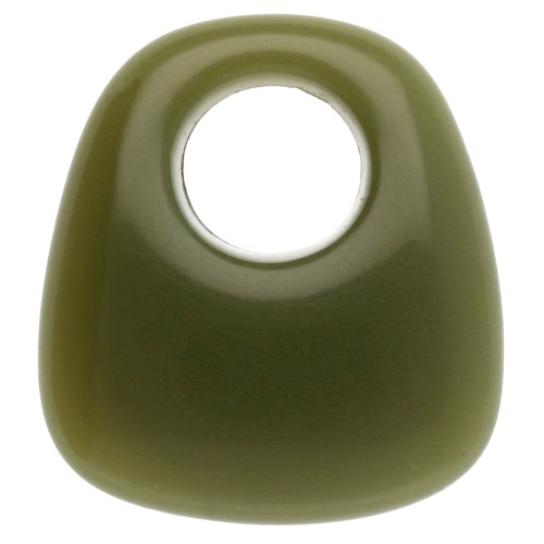 Opaque resin trapeze pendant 23x21 mm - Khaki x1