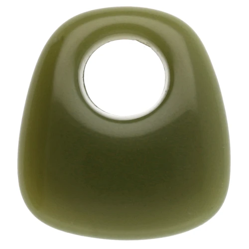 Opaque resin trapeze pendant 23x21 mm - Khaki x1