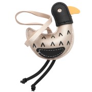 Duck pendant 13x8 cm for bag jewelry - PU - Beige - Black x1