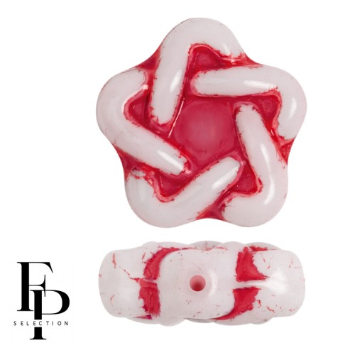 Glass beads Star Elegant 12 mm - Aurora Red x10