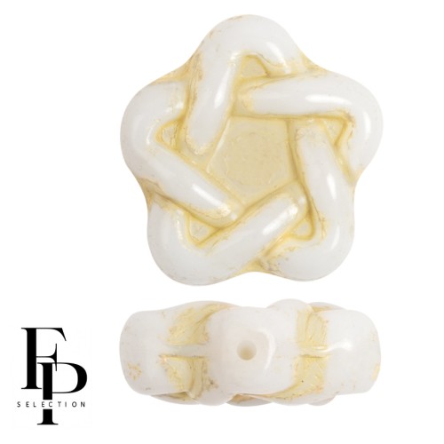 Glass beads Star Elegant 12 mm - Beige x10