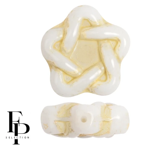 Glass beads Star Elegant 12 mm - Beige x10