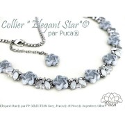 Glass beads Star Elegant 12 mm - Beige x10