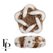 Glass beads Elegant Star 12 mm - Brown x10