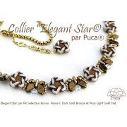 Glass beads Star Elegant 12 mm - Copper Gold Bronze x10