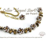 Glass beads Star Elegant 12 mm - Copper Gold Bronze x10