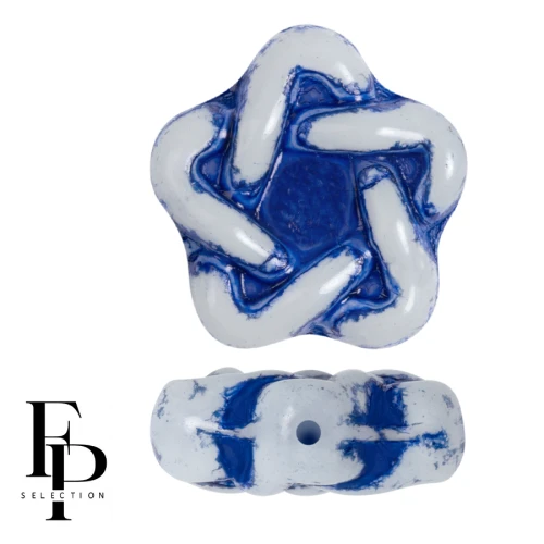 Elegant Star glass beads 12 mm - Dark Blue x10