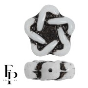 Opaque White - Elegant Star 12 mm glass beads - Jet x10 Elegant Star 12 mm glass beads - Jet x10