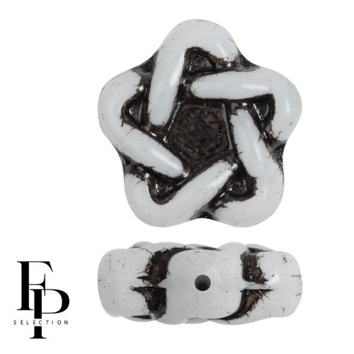 Elegant Star 12 mm glass beads - Jet x10