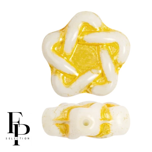 Elegant Star glass beads 12 mm - Lemon x10