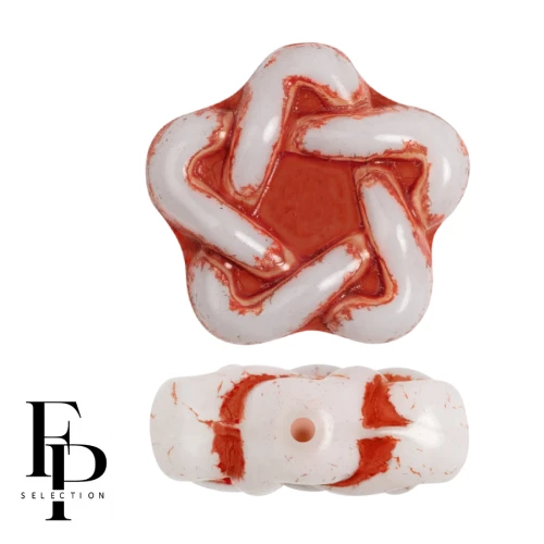Elegant Star glass beads 12 mm - Light Terracotta x10