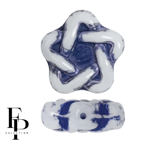 Glass beads Star Elegant 12 mm - Royal Bluex10