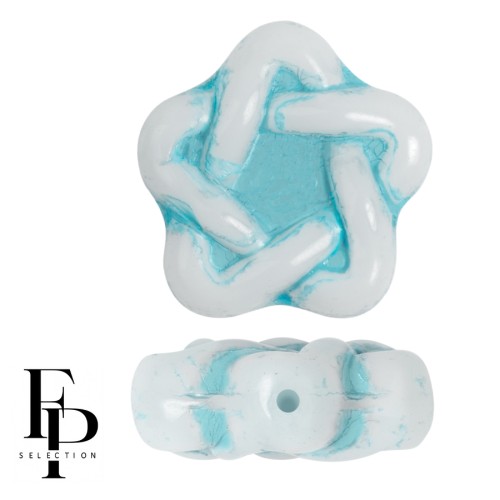 Glass beads Elegant Star 12 mm - Turquoise x10