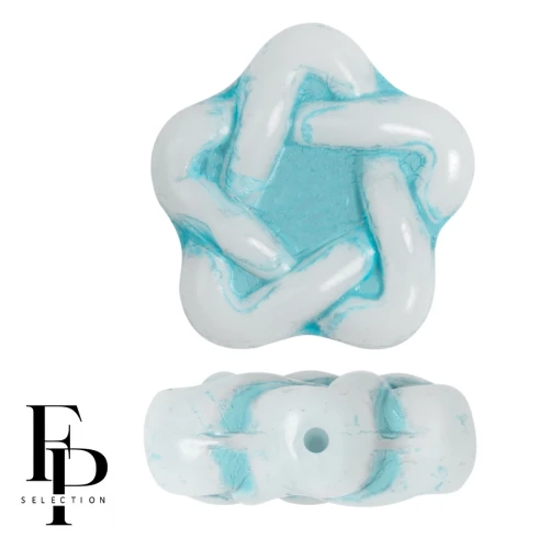 Glass beads Elegant Star 12 mm - Turquoise x10