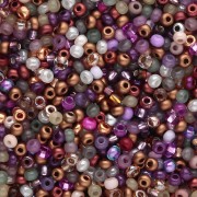 Preciosa Seed Beads 11/0 2 mm - Purple Mix - Bronze x20g