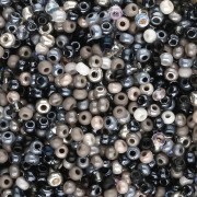 Preciosa Seed Beads 11/0 2 mm - Assorted Silver, Black, and White - 20 g